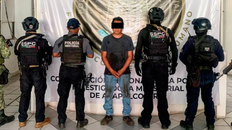 Celerino “N”, detenido en Acapulco, Guerrero.