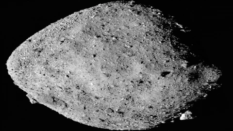 Representación artística de un asteroide acercándose a la Tierra.