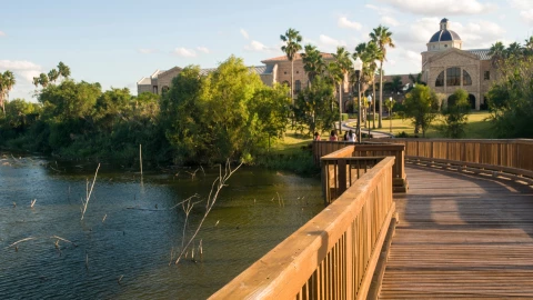 Postal de Brownsville, ciudad en Texas.