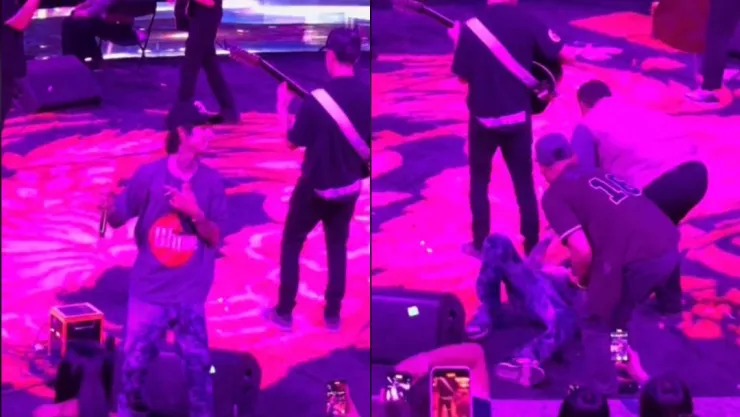 Así fue la caída de Natanael Cano durante su presentación en la Feria de San Marcos 2024