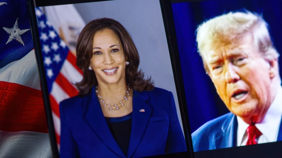 La vicepresidenta demócrata Kamala Harris y el candidato republicano Donald Trump.