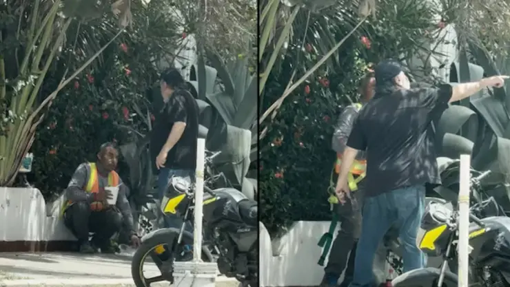 extranjero retira de manera agresiva a un trabajador