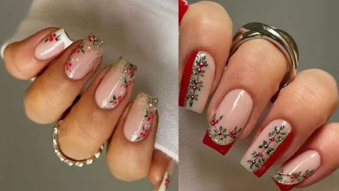23 modelos de uñas navideñas elegantes y sencillas: puedes usarlas en cortas o largas y se ven preciosas