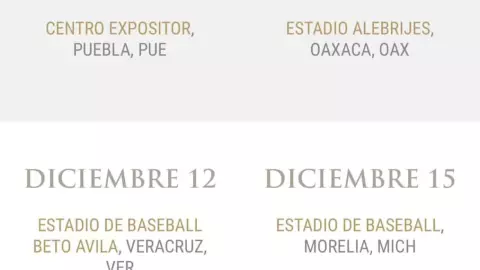 Estadios y fechas de la gira de Luis Miguel en 2023