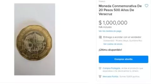 Moneda conmemorativa de 20 pesos de Veracruz