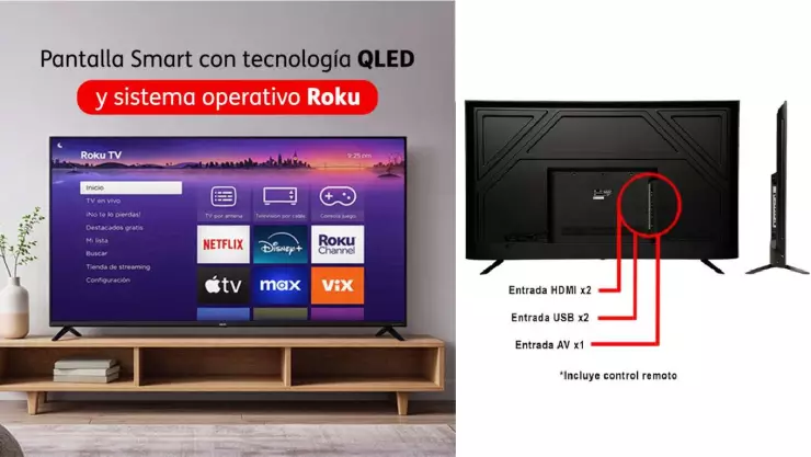 pantalla jvc 75" smart tv qled 4k
