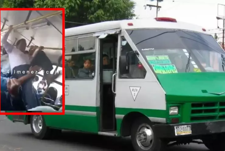 Patadas voladoras en autobús