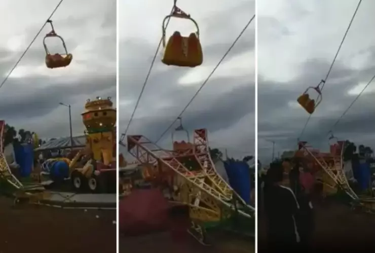 Juego mecánico se desploma Ecatepec