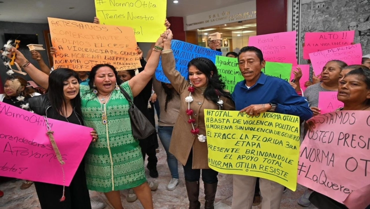 La alcaldesa de Chilpancingo recibió muestras de apoyo.