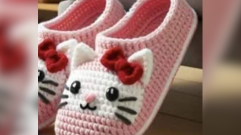 Pantuflas de Pokémon y Hello Kitty a crochet 4 diseños fáciles con suelas recicladas