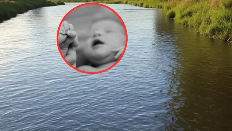 bebé en río