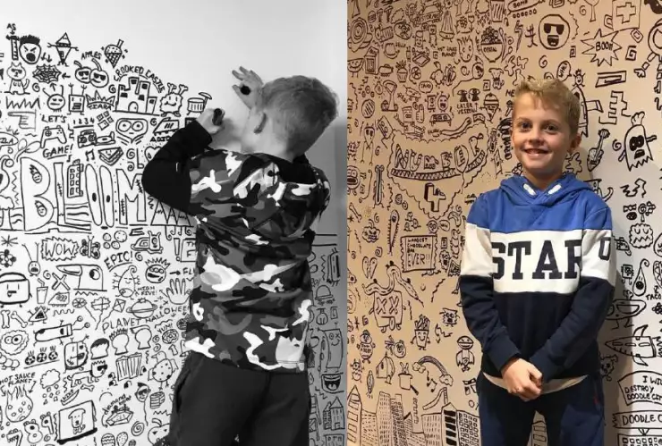 niño dibujos restaurante