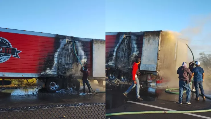 Se incendia tráiler en Juan José Ríos