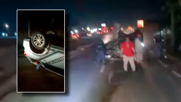 Vuelca auto en carretera Villahermosa - Cárdenas