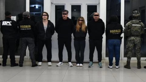 Ataque club pádel Atizapán: Cuatro detenidos en Cancún fueron ingresados a penal de Tlalnepantla. En la imagen se observa a los cuatro implicados que fueron localizados en Cancún tras ataque en el Edomex