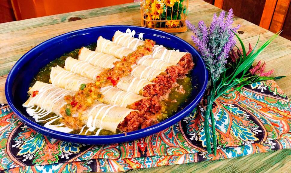 Receta Crepas de chicharrón prensado