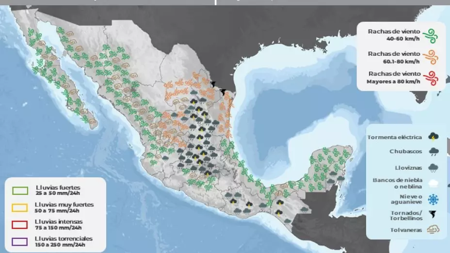 Clima en México hoy 17 de abril de 2024