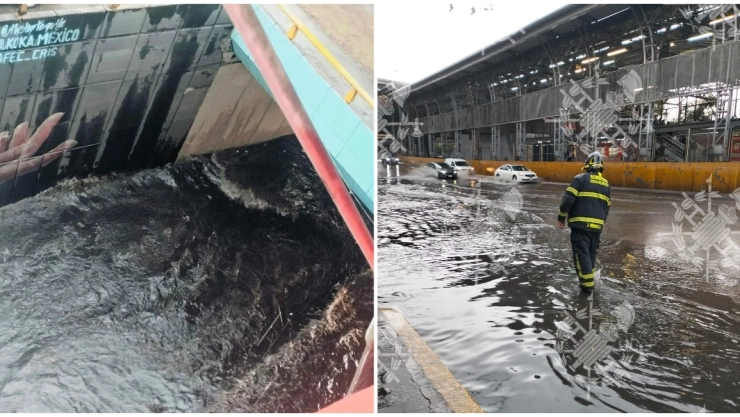 VIDEO: Circuito Interior queda bajo el agua tras fuertes lluvias en CDMX