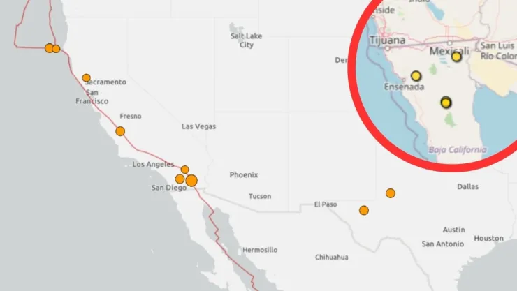 Sismos california y Baja California del 10 al 11 de julio de 2025