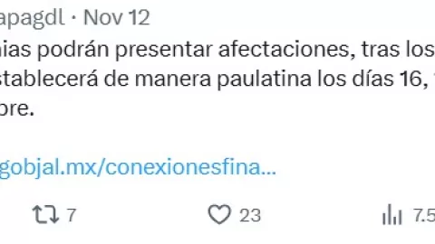 Segundo Megacorte en Guadalajara: Fecha y lista completa de colonias afectadas