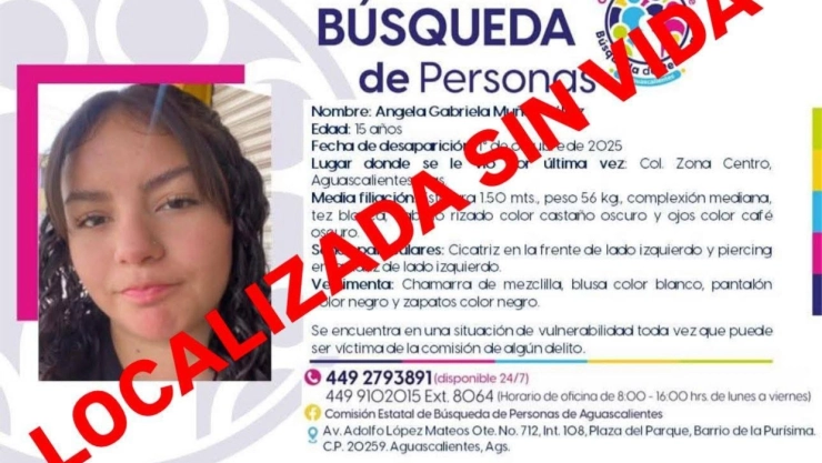 Ángela Gabriela Muñoz Téllez localizada sin vida en Querétaro