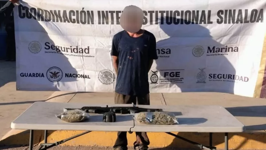 Detenido en Navolato con arma y marihuana