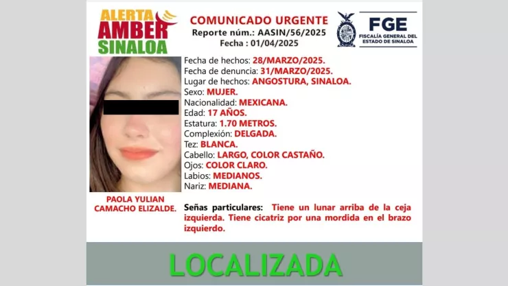 Localizan con vida a Paola Yulian Camacho Elizalde, menor desaparecida en Angostura. .jpg