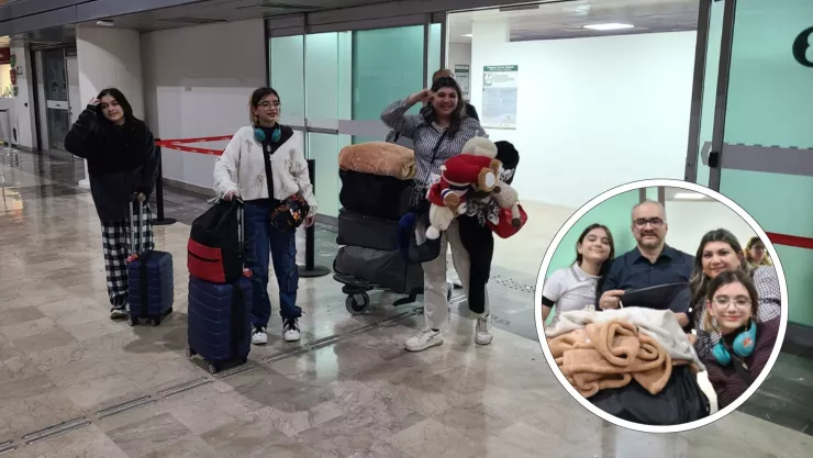 Llegada de Monserrat y su familia tras incendio en Culiacán