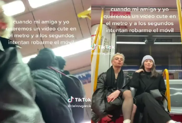 video intento robo celular metro españa tiktok