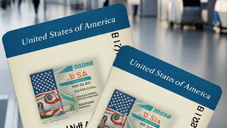 Imagen de dos visas americanas.