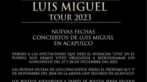 nuevas fechas para luis miguel acapulco