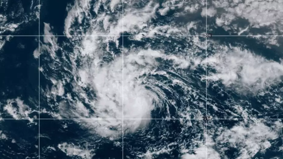Imagen de la tormenta tropical Erin el 13 de agosto del 2025.