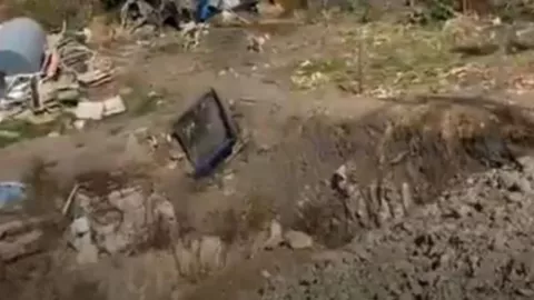 Lugar en donde se volcó la pipa en Tijuana hoy 6 de noviembre de 2024