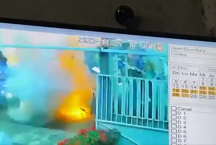 Explosión en procesión a la Santa Muerte