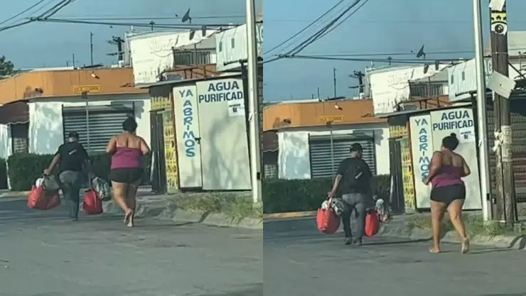Mujer corre a marido de su casa.