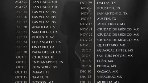 Fechas de conciertos de la gira de Luis Miguel 2023