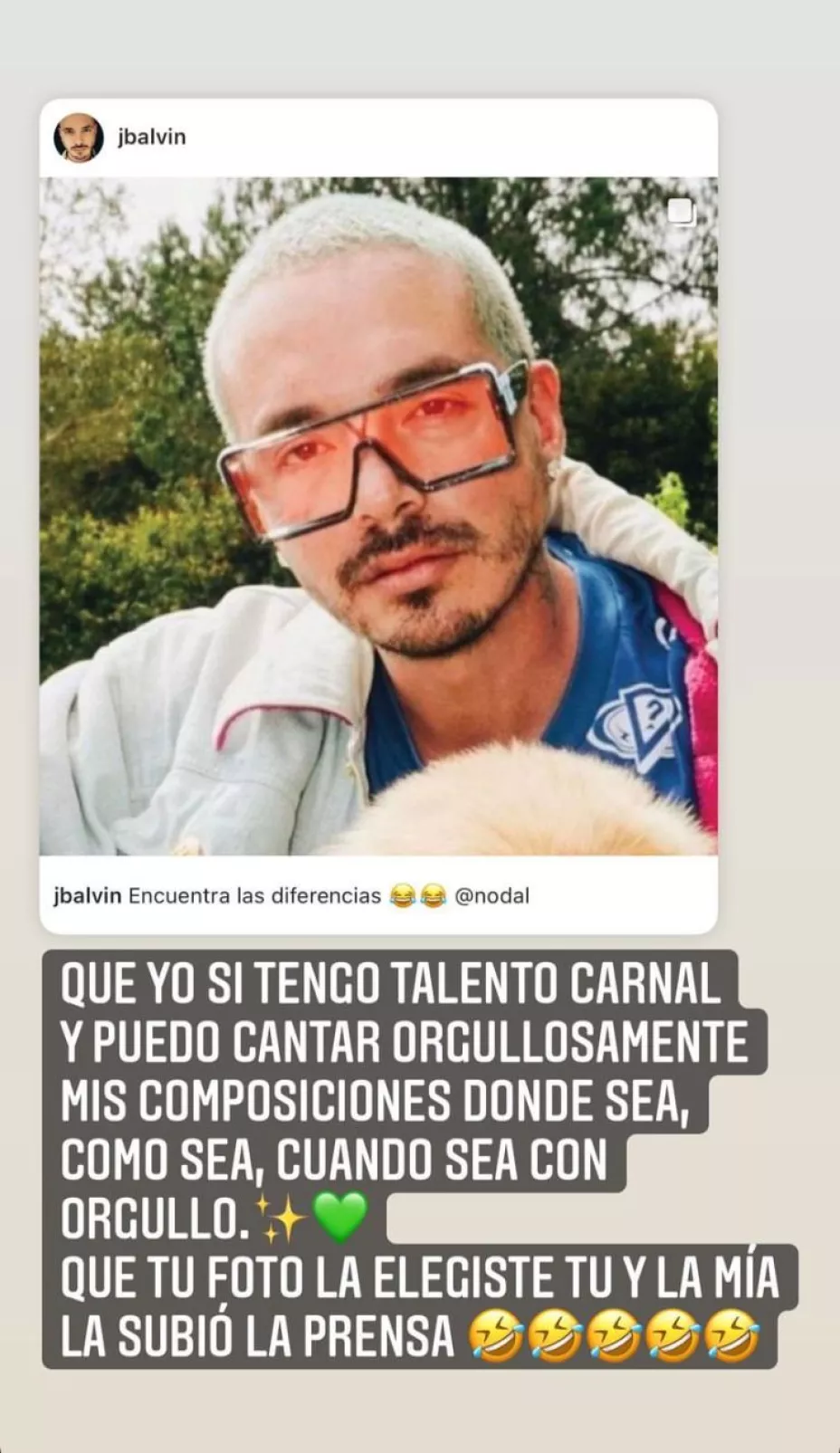 Nodal se burla del poco talento de J Balvin