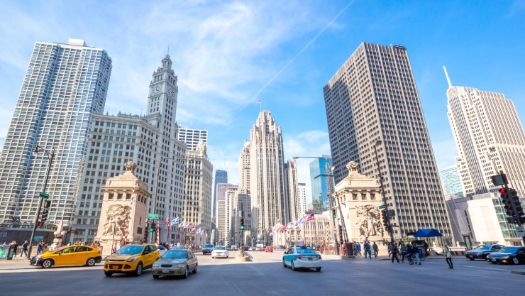 Vista de la ciudad de Chicago, Illinois
