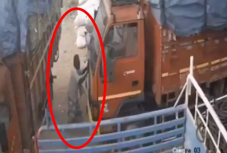 Aplastado por camión