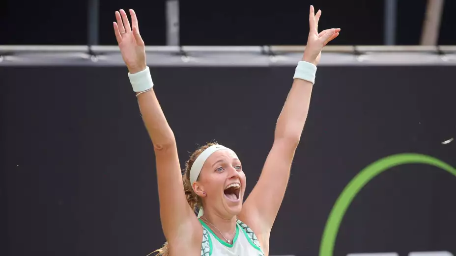 Petra Kvitova celebra su triunfo en la final del Abierto de Berlín.