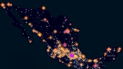 Así se vería México desde el cielo con cada taquería brillando.