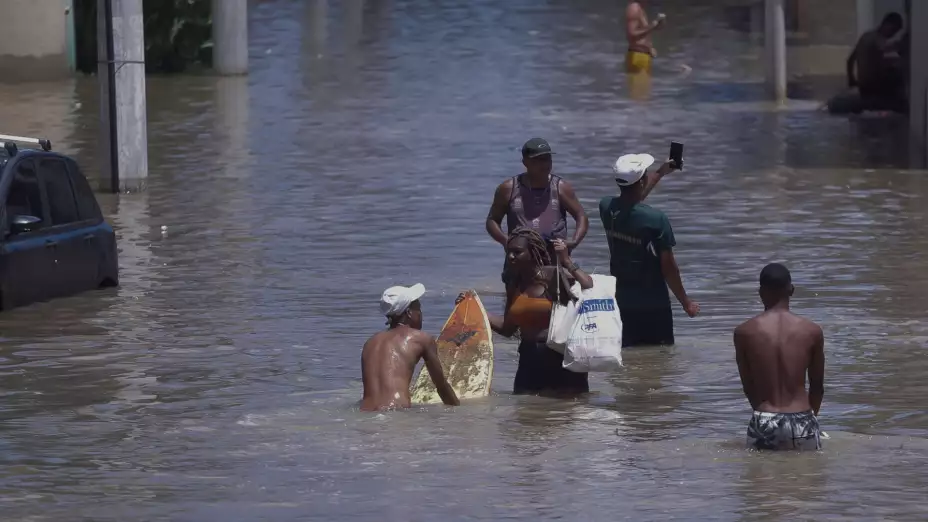 Inundación en Duque de Caxias, Brasil.