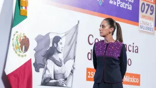 Claudia Sheinbaum, presidenta de México, en su mañanera del 25 de noviembre de 2025.