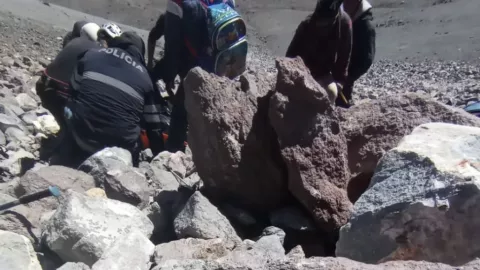 Alpinista en el Pico de Orizaba