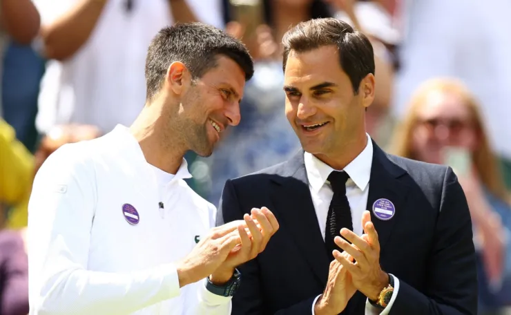 Roger Federer y Novak Djokovic en Wimbledon