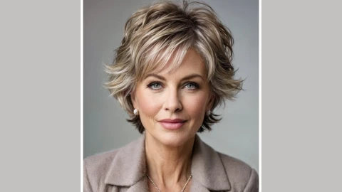 Corte asimétrico texturizado - cortes modernos para mujeres de 50+