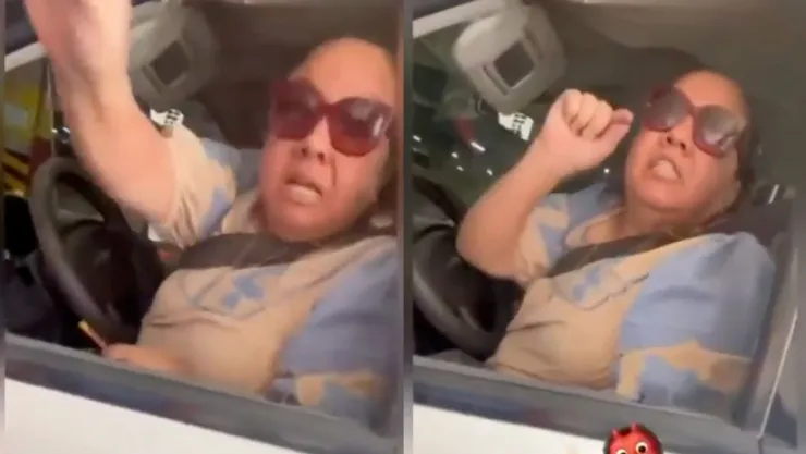 Lady frenos mujer intenta atropellar a universitarias en Puebla..jpg