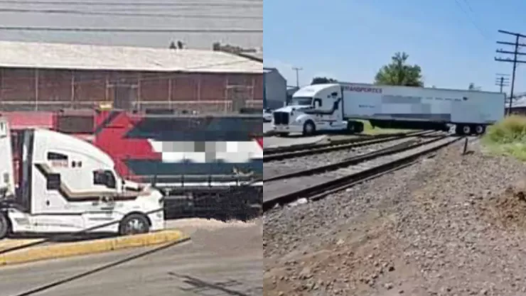 ¡Aparatoso accidente! Tren impacta contra un tráiler en la colonia La Nogalera