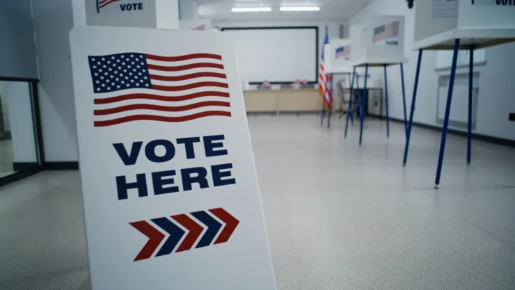 Un centro de votación en Estados Unidos.