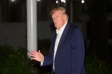 Donald Trump en un Jardín de la Casa Blanca.